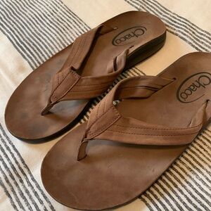 Brown Leather Men’s Chaco Flip Flops